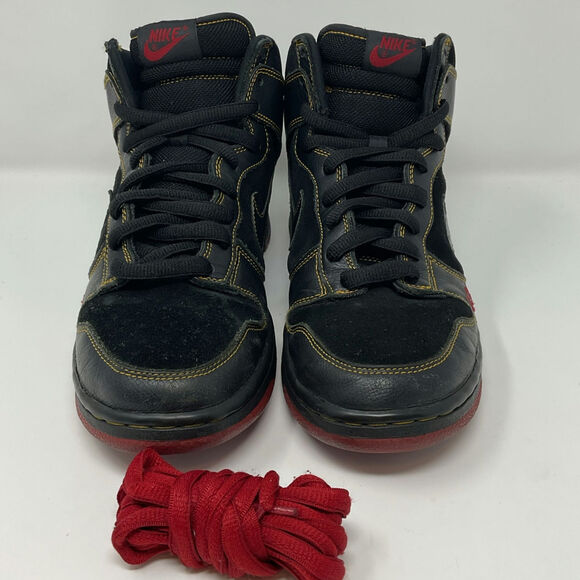 2004 Nike SB Dunk High Unlucky 13 Black Red 305050-001 Size US 9.5 - Picture 4 of 12
